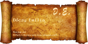 Dóczy Emília névjegykártya